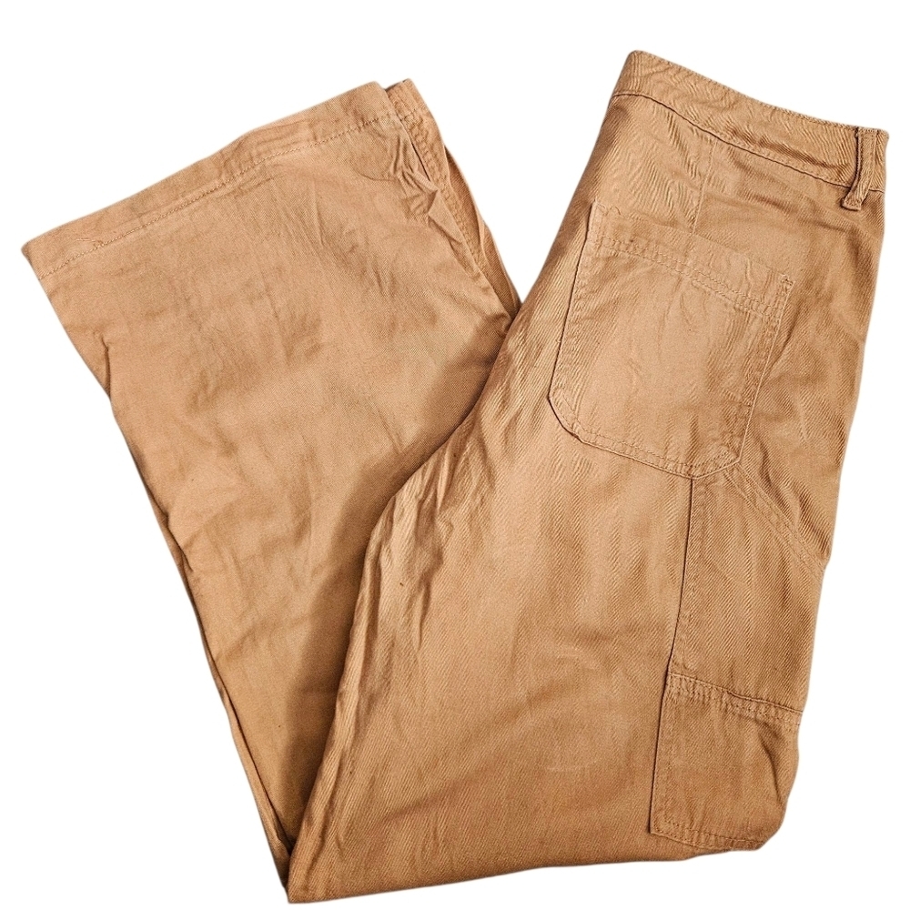 Happily Grey Womens‎ Wide Leg Casual Brown Pants Size 5 100% Cotton